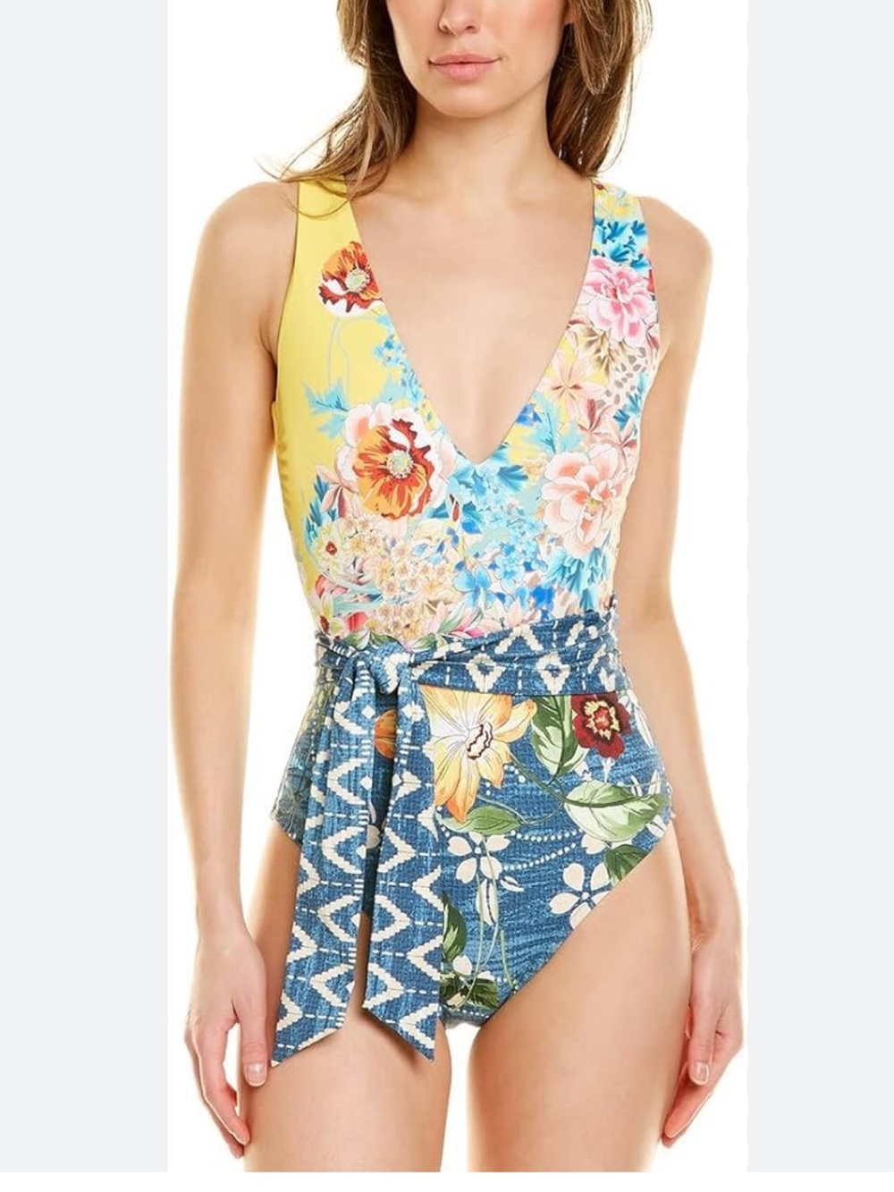 Johnny Was  Nessa Tie-Front one-piece swimsuit